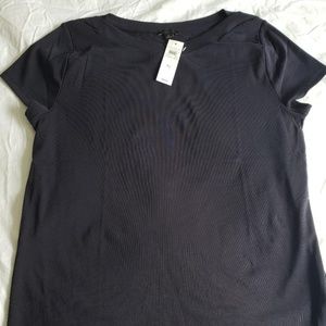 Ann Taylor Navy Blue Boat-neck Tee - Never Worn